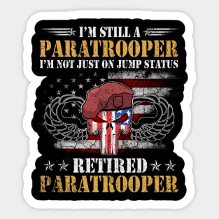 Jump Status Retired Airborne Paratrooper Veterans Gift Sticker